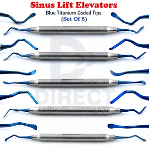Dental Sinus Lift Aufzüge blau Titan 5er Set Transplantation chirurgischer Eingriff - Bild 1 von 6