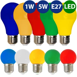 E27 LED Lampe Birne Leuchtmittel farbig bunt 1W 5W Deko Lampe rot blau grün gelb - Bild 1 von 3