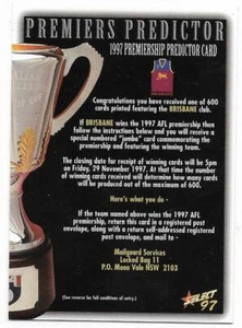 1997 Select Premiership Predictor (CC2) BRISBANE ## - Picture 1 of 1