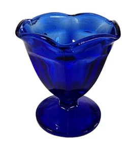 Anchor Hocking Cobalt Blue Parfait Desert Pedestal Glass - Picture 1 of 5