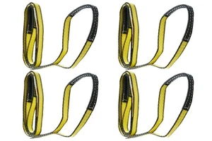 1" x 4' Poly Lifting Sling 2-ply Reinforced Eyes Tagged Choker Strap - 4 pack - Picture 1 of 5