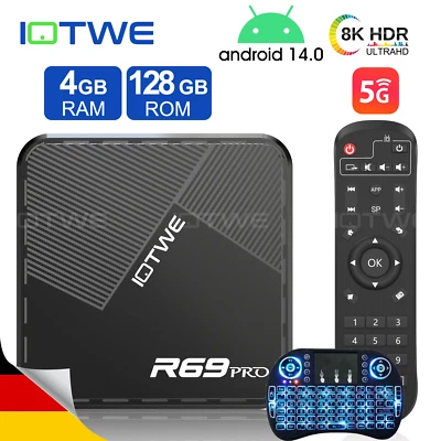 Smart TV BOX Android14 8K Ultra 128GB 100/1000M WIFI Media Player Octa Core HDR - Bild 1 von 4