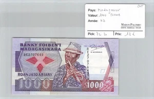 Billet Madagascar - 1000 Francs - ND - Pick 72 b - BE2707649 - Picture 1 of 2
