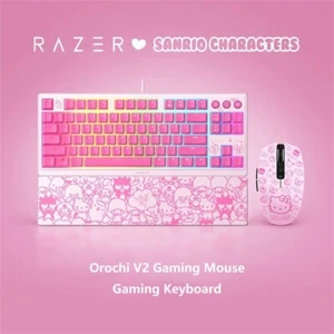 Razer x Sanrio Hello Kitty Orochi V2 Gaming Mouse and Mechanical Keyboard Bundle - Picture 1 of 16