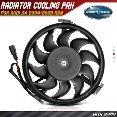 Conjunto de ventilador de refrigeración de radiador único derecho con cubierta para Audi S4 2004-2009 RS4 Foto 1 de 4