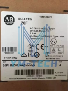 Nuevo Sellado Allen-Bradley 20F11ND011AA0NNNN SerA 11A 480V 7.5 HP Powerflex 753 - Imagen 1 de 1