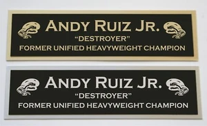 Placa de identificación Andy Ruiz Jr para guantes de boxeo firmados baúles foto o estuche - Imagen 1 de 2