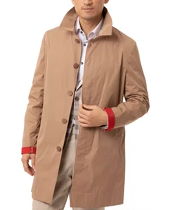 Tallia L35903 Men's Slim-Fit Tan Raincoat Size Medium - Picture 1 of 4