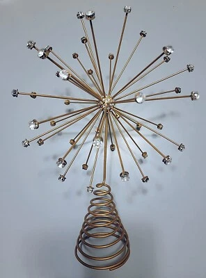 $169 NEW BALSAM HILL STARBURST CRYSTAL METAL CHRISTMAS TREE TOPPER - Image 1 of 4