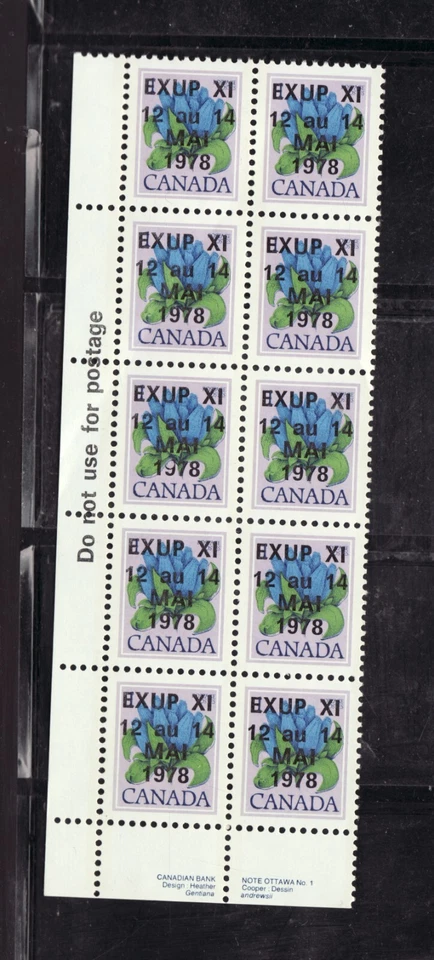 1977 - #705iii -  LL Pl. Block - MNH - Overprint on Flower - cv$30 - Image 1 of 1