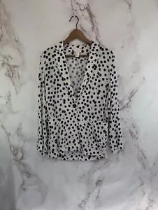Anna Glover H&M Blazer Women 2 Unstructured Insect Bug Cream Blue Moth Minimal - Picture 1 of 10