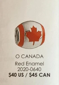 Nuova Chamilia ~O CANADA FOGLIA D'ACERO ~ smalto rosso sterling perlina 2020-0640 $40 - Foto 1 di 6