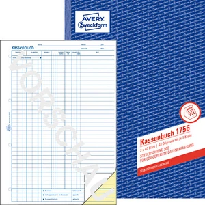 Libro de caja Avery 1756 A4 SD EDV 2x40 hoja (carril de control 300) NUEVO - Imagen 1 de 3