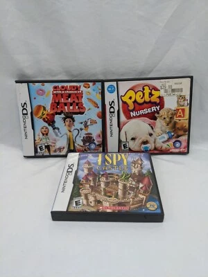 Lot Of (3) Nintendo DS Video Games Petz Nursery I Spy Castle Cloudy With Meatbal - Image 1 of 4