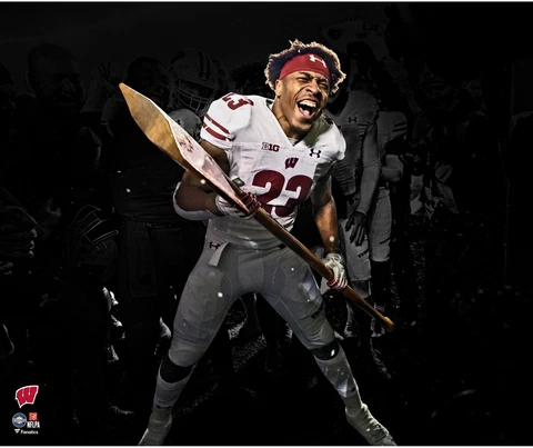 Jonathan Taylor Wisconsin Paul Bunyan Football Trophy Celebration 20x24 Photo Cover