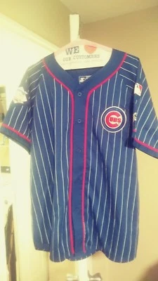 Camiseta deportiva a rayas de los Chicago Cubs para adultos XL vintage MLB rara Foto 1 de 2