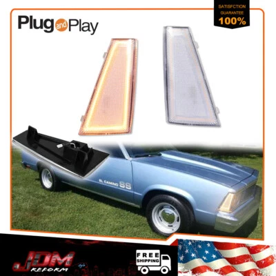 Lámparas marcadoras LED delanteras ámbar transparente para Chevrolet El Camino Malibu 1980 1981 Foto 1 de 4