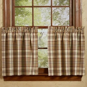 Park Designs Country Vorhang GEFÜTTERTE ETAGEN 72" x 24" Thymian kariert - Bild 1 von 5