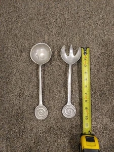 1993 Vintage Set Of 2 Aluminum Salad Serving Utensils  10” Unbranded - Picture 1 of 4
