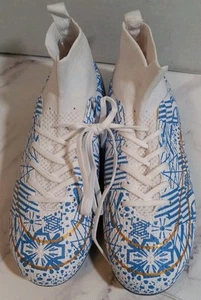 Unbranded Soccer Cleats Shoes Youth Size 35/US 3.5 New Without Tags Blue White - Picture 1 of 11