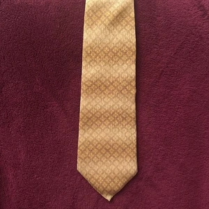 VTG Mark Alexander Tie Yellow Diamond 100% Silk Made in USA Neck Tie NEW - Picture 1 of 10