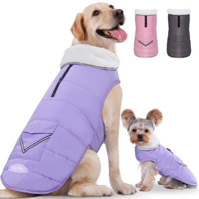 Chaquetas de invierno para perros con chaleco polar, impermeable cálido perro chaqueta para nieve a prueba de viento... Foto 1 de 4