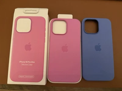 Apple Silicone Pink & Blue Case For I Phone 16 Pro Max - Image 1 of 2