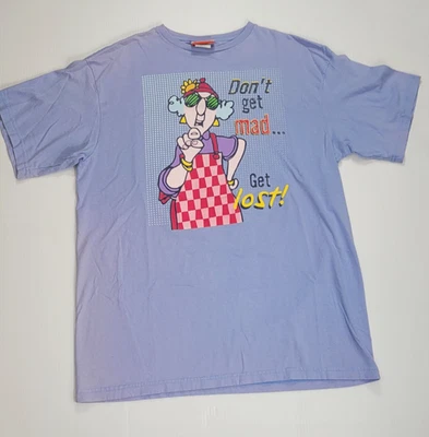 Jerry Leigh Don’t Get Mad Get Lost Graphic T-Shirt XL Purple Funny Vintage - Image 1 of 4