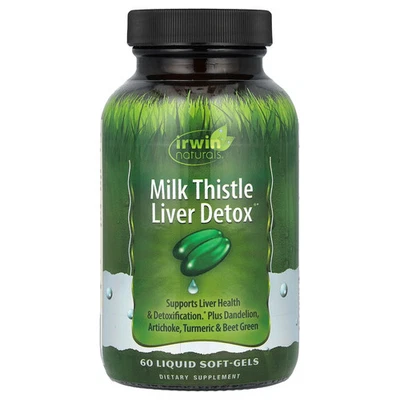Irwin Naturals Milk Thistle Liver Detox 60 Liquid Soft-Gels Preservative-Free - Image 1 of 2