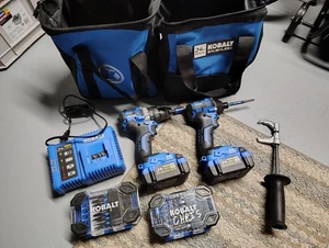 KOBALT Impact Drill 2-Tool 24-volt Max Brushless + 2 Battery 4.0 AH + Bits - Picture 1 of 1