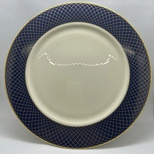 VTG Lenox Georgetown Pattern Charger or Dinner Plate Blue w Gold Trim 11.5"D - Picture 1 of 13