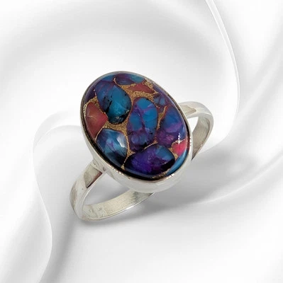 Solid 925 Sterling Silver Women's Ring With Authentic Dahlia Copper Turquoise  - Image 1 of 4