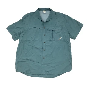 REI Blue/Green Nylon Vented - Men's L Button-Up Fishing Outdoor Hiking Shirt - Picture 1 of 13
