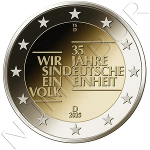 ALEMANIA: 2 euro Alemania 2025 S/C 35 aniversario Reunificación Alemana - Imagen 1 de 1