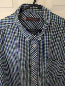 Ben Sherman Colourful Checked Shirt - 4XL XXXXL - Pit To Pit 27 Inches - Picture 1 of 4