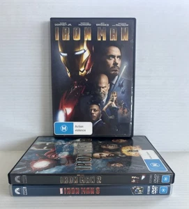 Iron Man Trilogy DVD Set - Marvel Movies 1 2 3 - Action Superhero Films - Reg 4 - Picture 1 of 4