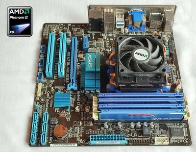 AMD Phenom II X6 1100T Black Edition with ASUS motherboard and 8GB Kingston DDR3 - Image 1 of 4