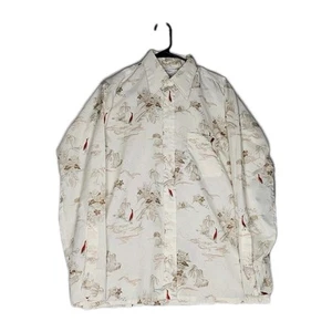 vtg 70s ARROW DOUBLER mens Floral Button Down Shirt Size 15.5 Retro Disco Tropic - Picture 1 of 7