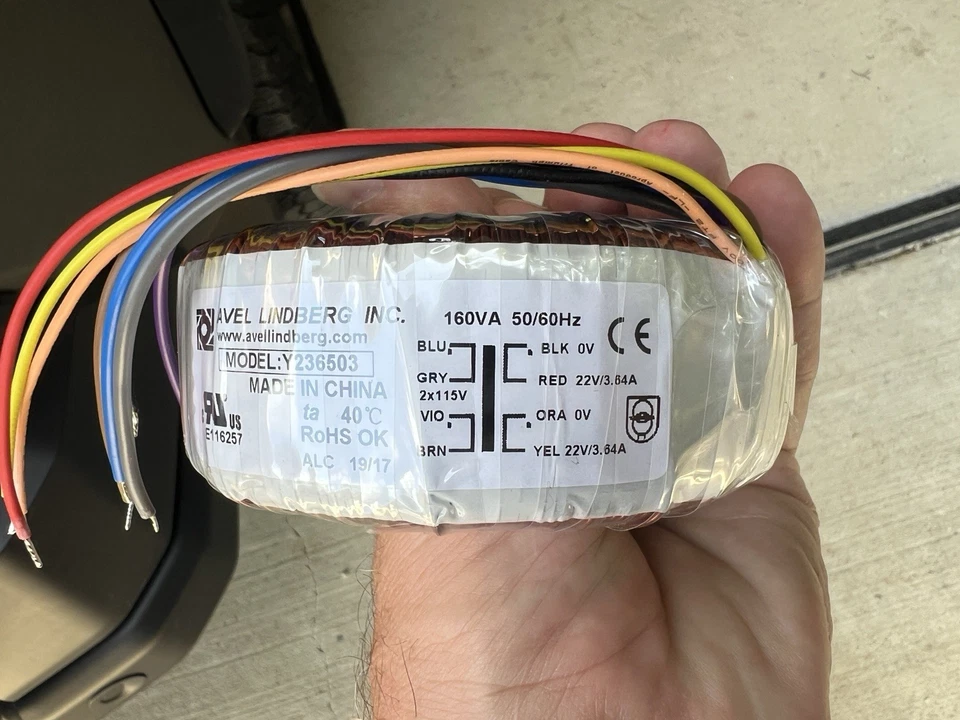 Avel Y236503 160VA 22V+22V Toroidal Transformer - Image 1 of 3