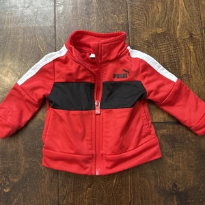 Puma Full Zip Boys Kids Youth Childs Jacket Black White Size 3T Logo - Picture 1 of 5