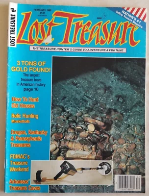 Lost Treasure Magazine February 1990 - Treasure Hunting Gold Prospecting - Image 1 of 3