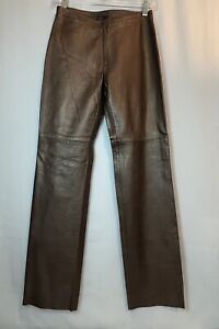 Vintage BCBG Soft Lamb Leather Pants (lined) NWT Sz 2 Bronze Metallic