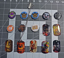 Five Nights At Freddys FNAF Funko Mystery Buttons Pins + Dog Tags Lot of 15