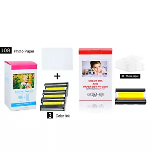 Papel fotográfico cartucho de tinta compatible KP-108IN KP-36IP 4""X6"" para Canon Selphy - Imagen 1 de 11