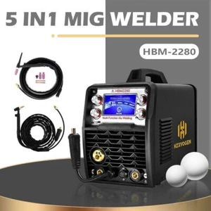 5 IN 1 Alu Schweißgerät 200A Mig Mag Tig ARC IGBT Gas Flux Fülldraht w/TIG Torch - Bild 1 von 17