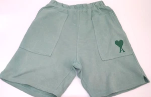 Ami Women's Shorts XL Green Mid Length Alexandre Mattiussi Logo DrawstringCotton - Picture 1 of 11