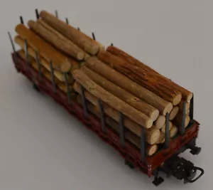 Ladegut Holz, Holzstämme, Echtholz - 30 Stück, 50 mm lang, Ø 4 - 7 mm (H0) - Bild 1 von 2