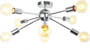 💡 Modern Sputnik Chandelier Silver 8 Light Fixture Kitchen Ceiling Lighting - Picture 1 of 8