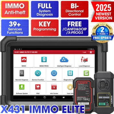 2025 Launch X431 IMMO Elite PRO 5 X-PROG 3 OBD2 Diagnostic Tool Key Programmer DE - Image 1 of 4