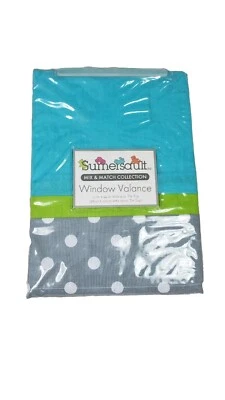 Cenefa de ventana Sumersault Mix & Match Collection 15 x 44 aguamarina lunares Foto 1 de 2